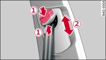 Ajuste de la altura del cinturón para los asientos delanteros (dispositivo-guía)